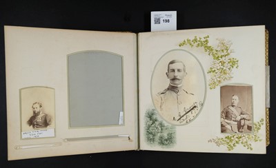 Lot 198 - 57th & 77th (West and East Middlesex) Regiments of Foot. A cabinet card & carte de visite album