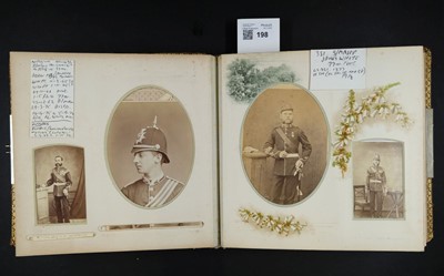 Lot 198 - 57th & 77th (West and East Middlesex) Regiments of Foot. A cabinet card & carte de visite album