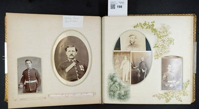 Lot 198 - 57th & 77th (West and East Middlesex) Regiments of Foot. A cabinet card & carte de visite album
