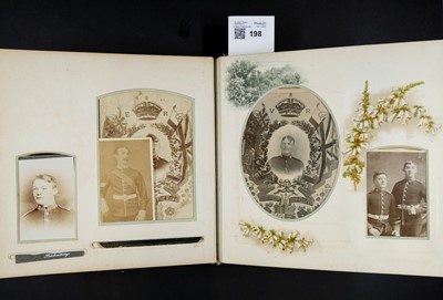 Lot 198 - 57th & 77th (West and East Middlesex) Regiments of Foot. A cabinet card & carte de visite album