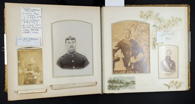 Lot 198 - 57th & 77th (West and East Middlesex) Regiments of Foot. A cabinet card & carte de visite album