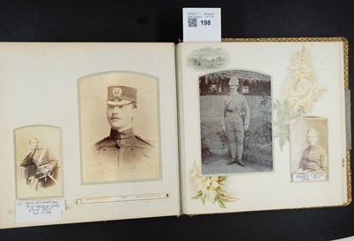 Lot 198 - 57th & 77th (West and East Middlesex) Regiments of Foot. A cabinet card & carte de visite album