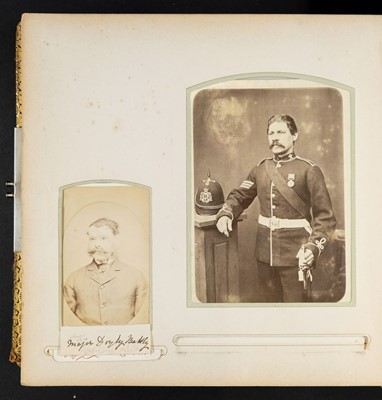 Lot 198 - 57th & 77th (West and East Middlesex) Regiments of Foot. A cabinet card & carte de visite album