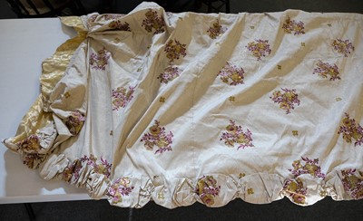 Lot 88 - Court train. A garment of late 18th century silk brocade, circa 1878