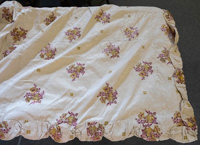 Lot 88 - Court train. A garment of late 18th century silk brocade, circa 1878