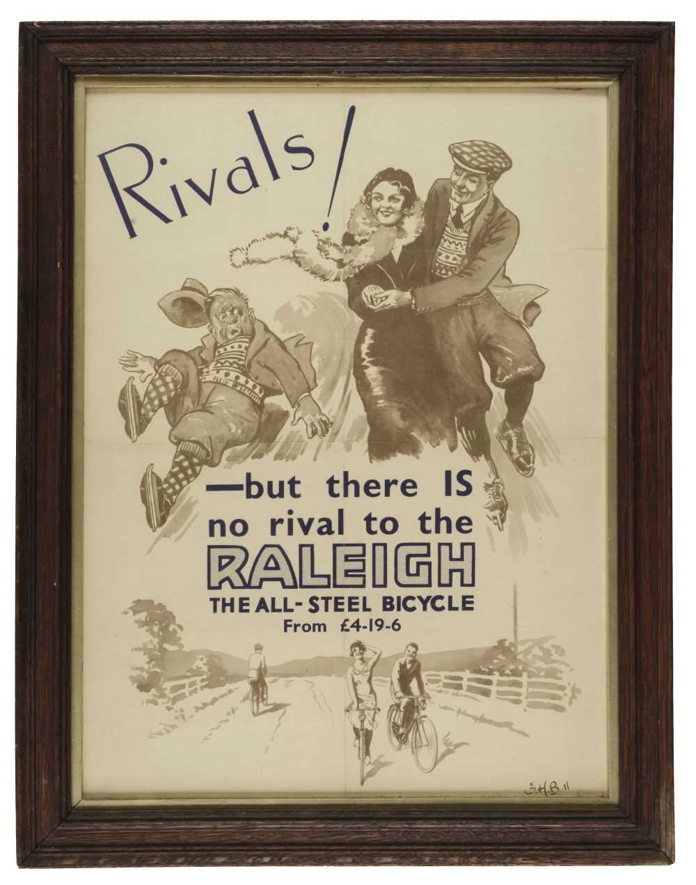 Lot 278 - Cycling. A Raleigh bicycles advertising poster c.1930s