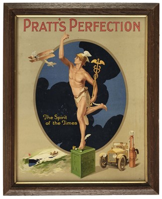 Lot 331 - Pratts. A Pratt's Perfection advertising board c.1915