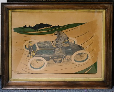 Lot 271 - Biais (Maurice, 1872-1926). Motoracing colour print, 1905 and two others