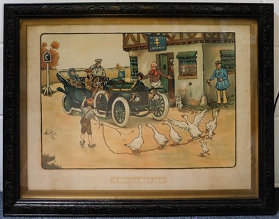 Lot 271 - Biais (Maurice, 1872-1926). Motoracing colour print, 1905 and two others