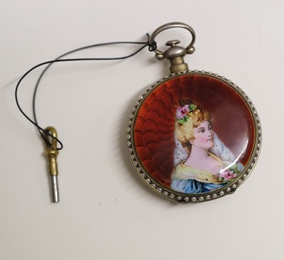 Lot 145 - Pocket Watch. A fine Victorian enamel pocket watch