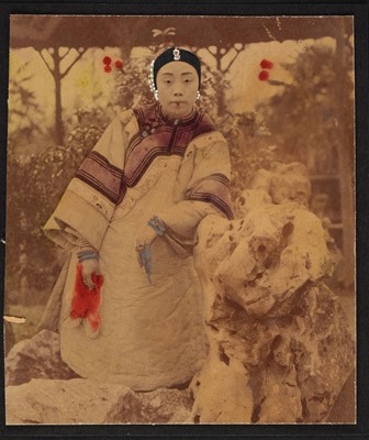 Lot 294 - China. Four hand-coloured albumen prints of Chinese women, c. 1880s