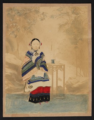 Lot 294 - China. Four hand-coloured albumen prints of Chinese women, c. 1880s