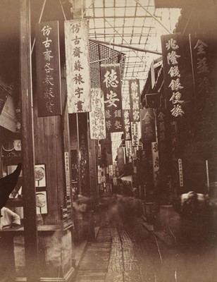 Lot 292 - China. A Street, Canton, by Lai Afong, albumen print, c. 1860