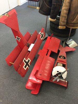 Lot 301 - Model Aircraft. Two large scale models of the Red Baron's Fokker Triplane