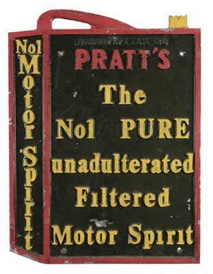 Lot 326 - Pratts. A Pratt's cast metal sign in the form of a petrol can