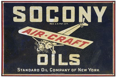 Lot 340 - Sacony Oils. An American Sacony Aircraft Oils advertising sign