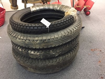 Lot 347 - Tyres. A set of 4 Firestone gum dipped tyres - Model A Ford