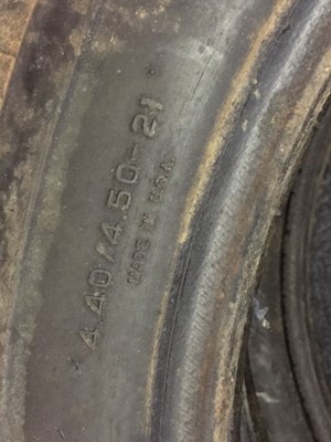 Lot 347 - Tyres. A set of 4 Firestone gum dipped tyres - Model A Ford