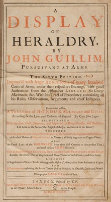 Lot 220 - Guillim (John). A Display of Heraldry, 6th edition, 1724