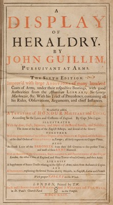 Lot 357 - Guillim (John). A Display of Heraldry, 6th edition, 1724