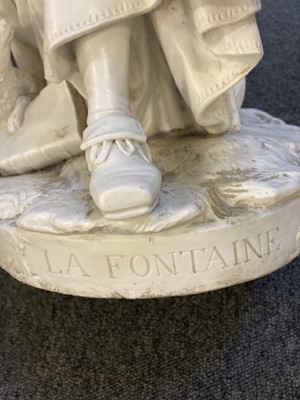 Lot 135 - After Julien (Pierre, 1731-1804). A 19th century Parian figure of Jean de La Fontaine