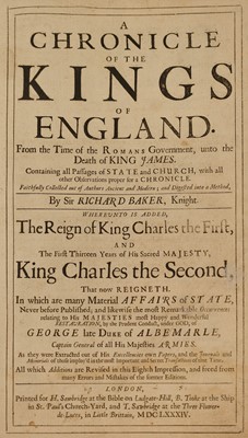 Lot 335 - Baker (Richard). Chronicle of the Kings of England, 1684