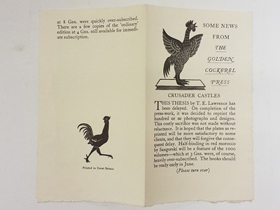 Lot 761 - Lawrence (T.E.) Crusader Castles, 2 volumes, Golden Cockerel Press, 1936