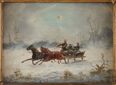 Lot 441 - Obit (L, 19th century). Russian Snow Landscapes with Huntsmen