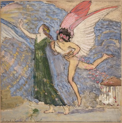 Lot 589 - Beaumont (Frederick Samuel, 1861-1954). Young Woman and winged angel