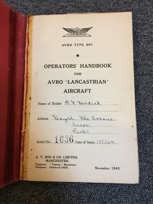 Lot 27 - Avro Lancastrian. Operators's Handbook and other aviation literature