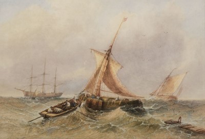 Lot 483 - Paget (Sidney Edward, 1860/61-1908). Boats and Sailing Ship on a Stormy Sea