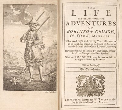 Lot 347 - Defoe (Daniel). The Life and Strange Surprizing Adventures of Robinson Crusoe, 3rd edition, 1719