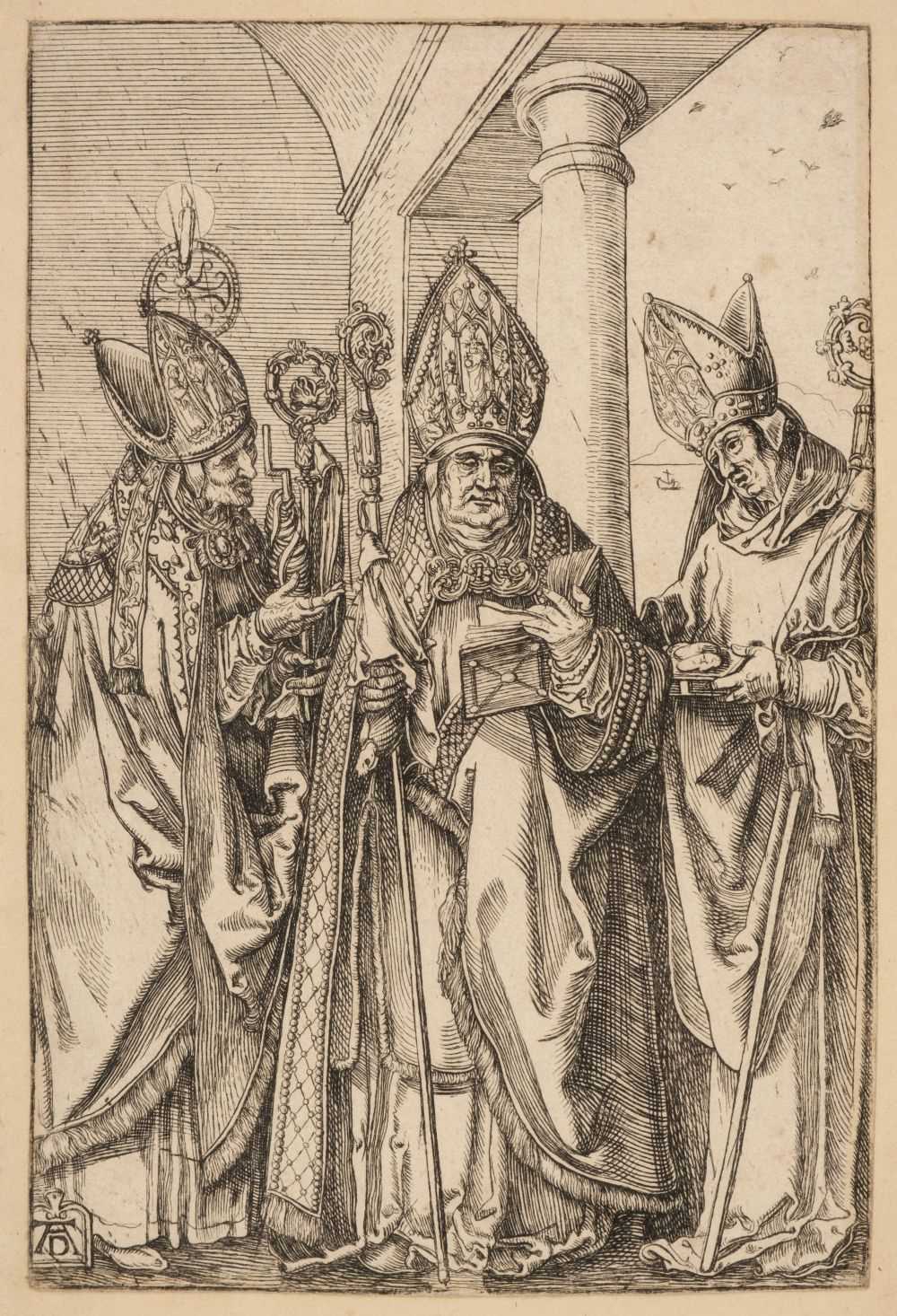 Lot 384 - Durer (Albrecht, 1471-1528). The Three Bishops, Nicholas, Ulrich and Erasmus, circa 1510