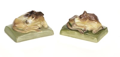 Lot 196 - Royal Worcester. Two calf models by Stella R. Crofts (2896)