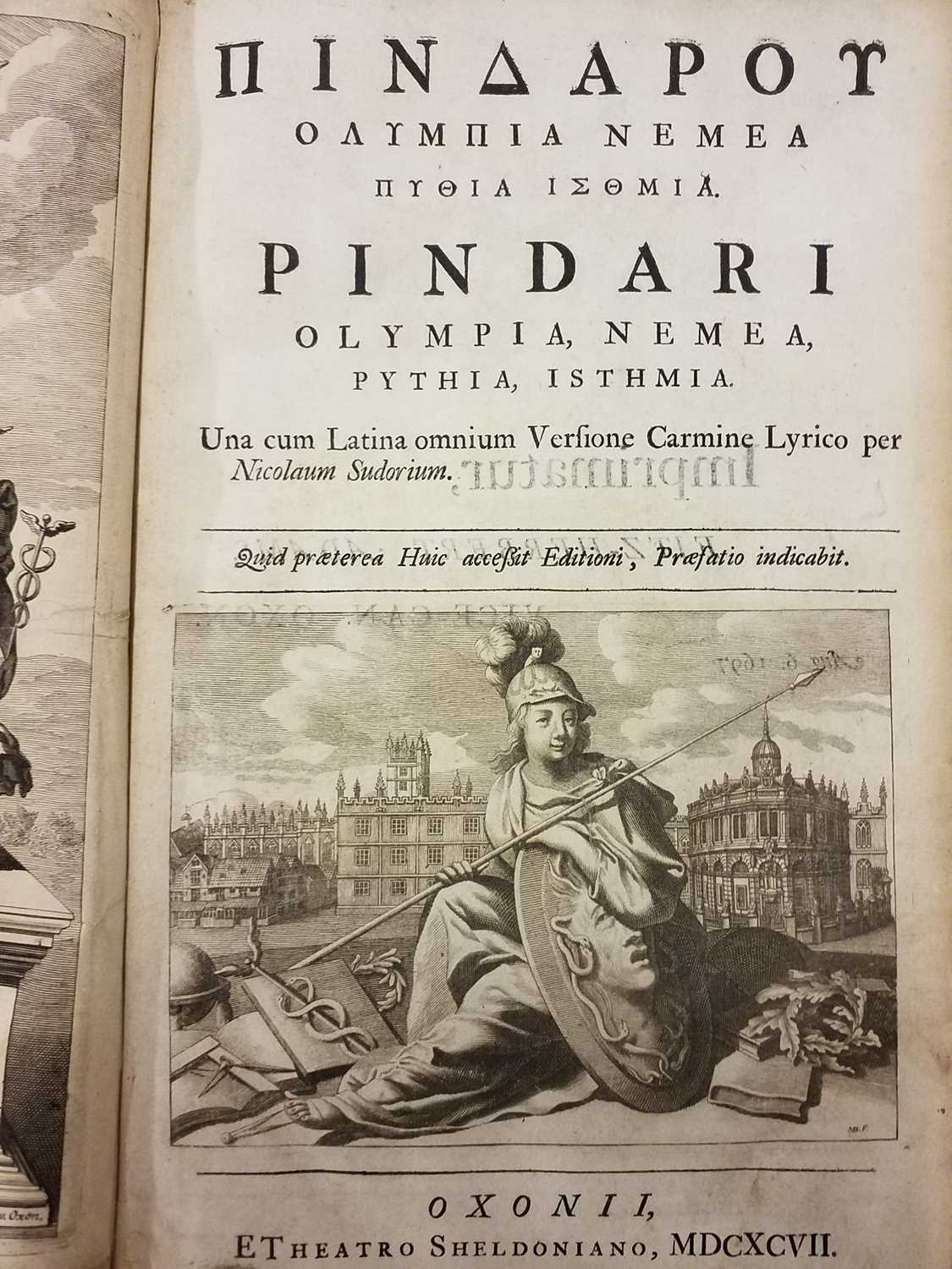 Lot 338 - Pindar. Pindari Olympia, Nemea, Pythia, Isthmia, Oxford, 1697