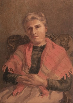 Lot 478 - McEvoy (Arthur Ambrose, 1878-1927). Portrait of a lady in a red shawl