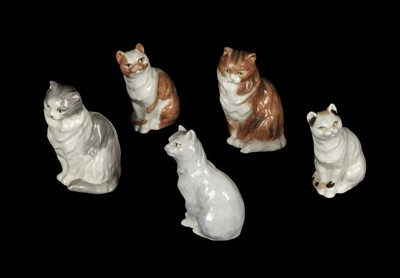 Lot 180 - Royal Worcester. A collection of cats modelled by F.G. Doughty