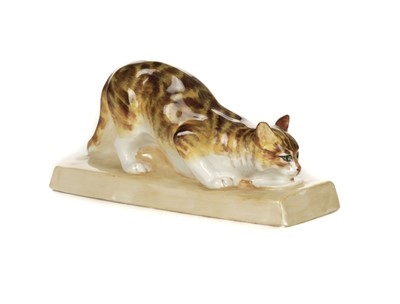 Lot 176 - Royal Worcester. "Cat Eating" modelled by Stella R. Crofts (2897)