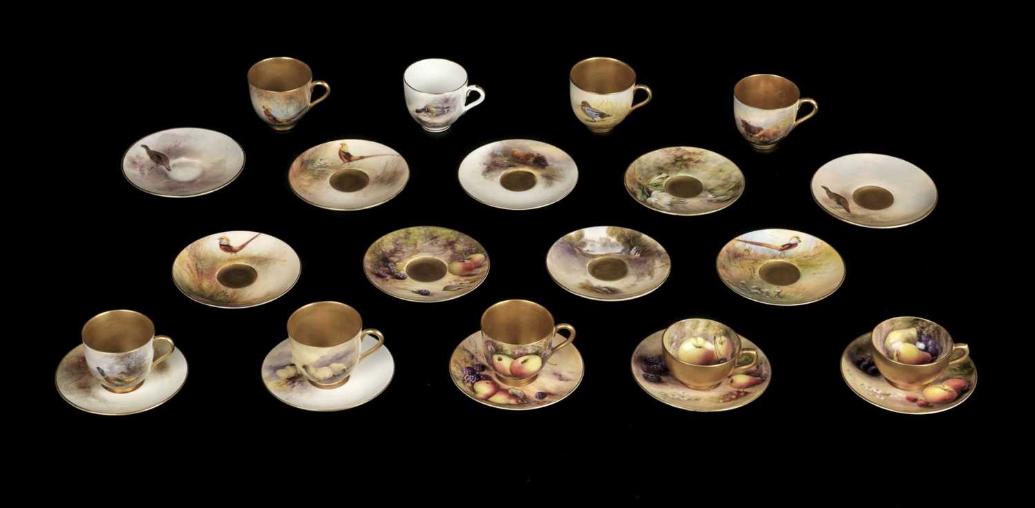 Lot 184 Royal Worcester. A collection of tea cups