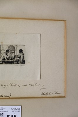 Lot 548 - Osborne (Malcom, 1880-1963). A Dieppe Cafe, Etching for Queen [Mary]'s Dolls' House