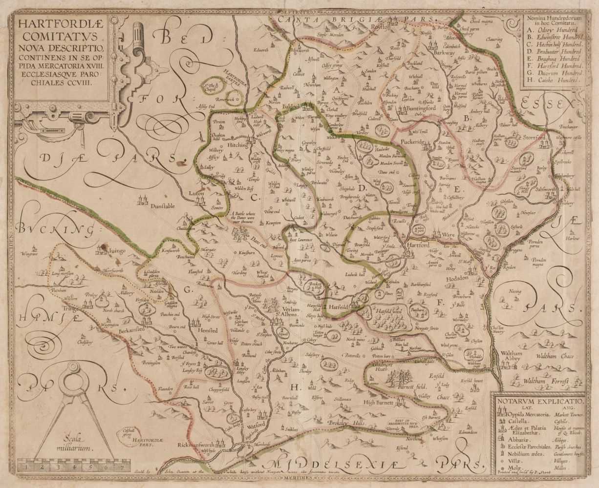 Lot 23 - Hertfordshire. Smith (William), Harfordiae Comitatus nova Descriptio..., 1670