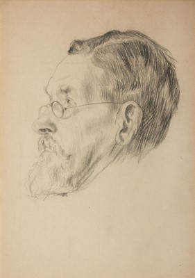 Lot 617 - Rothenstein (William, 1872-1945). Portrait of the poet Robert Bridges (1844-1930)