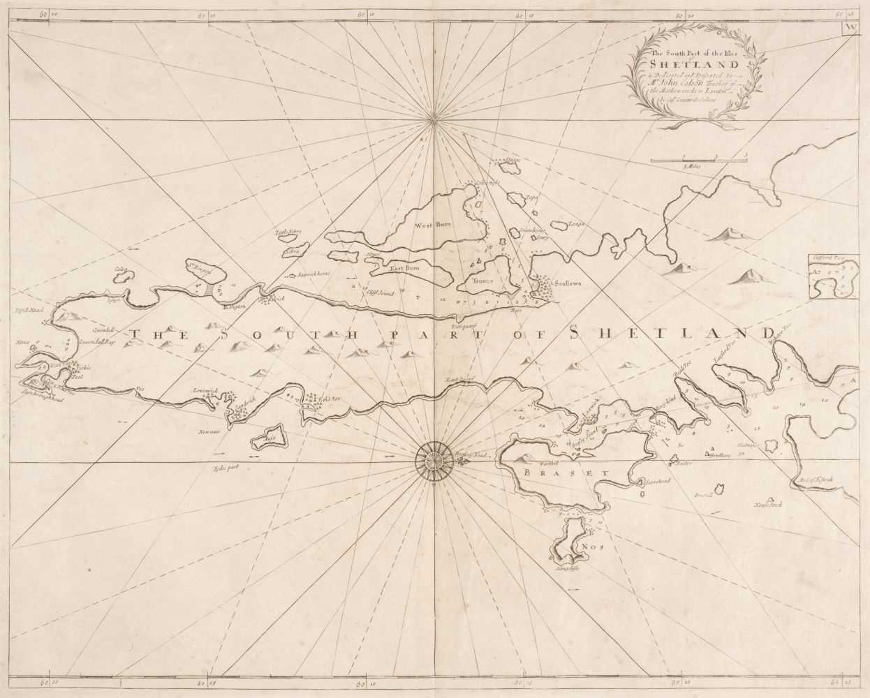 Lot 13 - Collins (Capt. Greenville). The South part of the Isles of Shetland, circa 1720