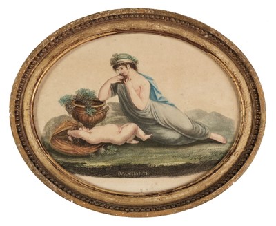 Lot 265 - Bacchante. Four oval stipple engravings, circa 1800