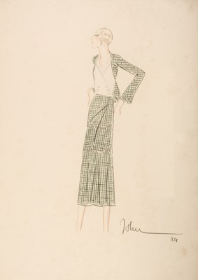 Lot 602 - Guida (John, 1896-1965). Fashion design for a plaid suit, circa 1930