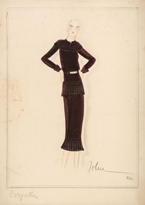 Lot 604 - Guida (John, 1896-1965). Fashion design for a frilled two-piece, circa 1930