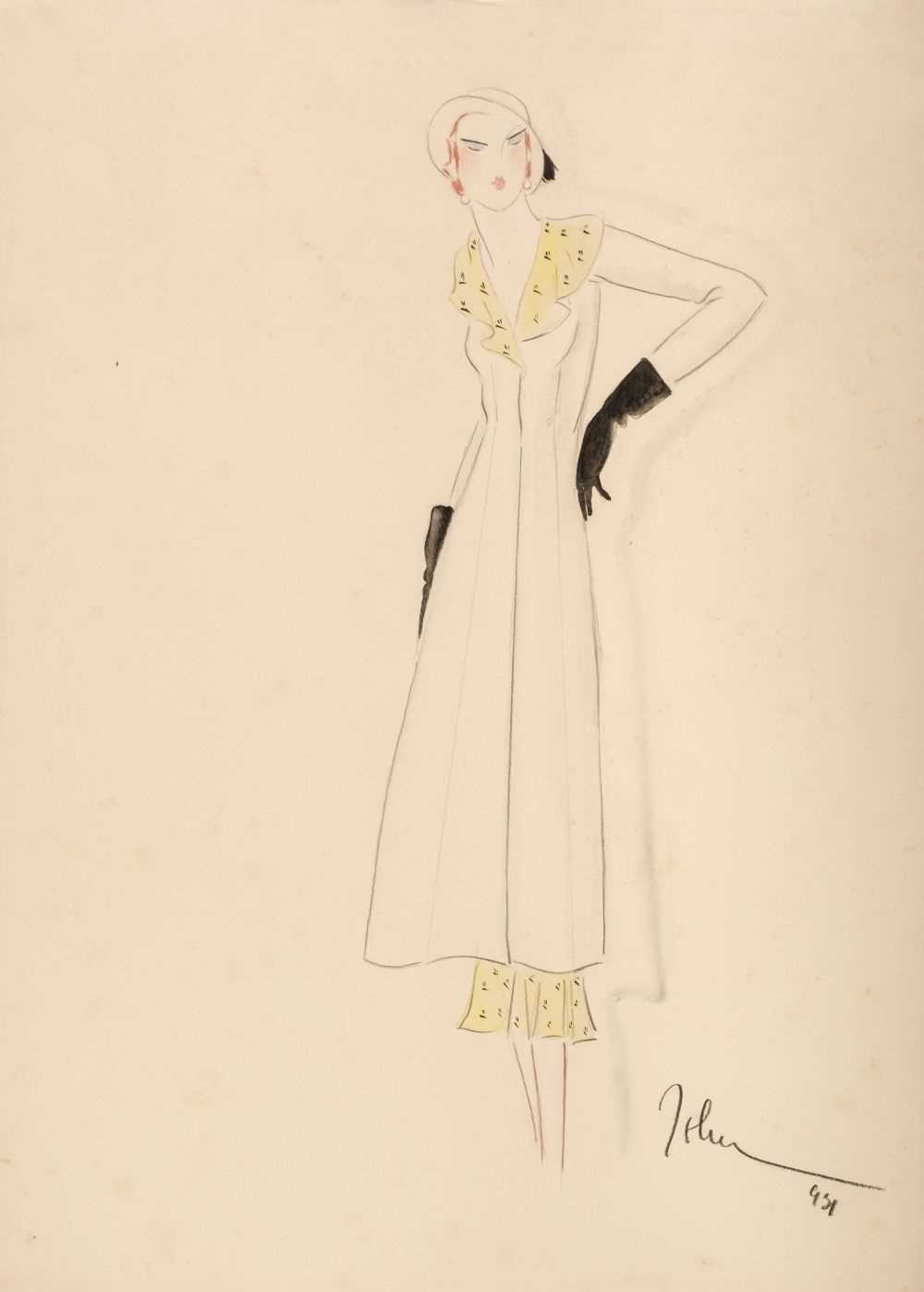 Lot 607 - Guida (John, 1896-1965). Fashion design for a long coat, circa 1930