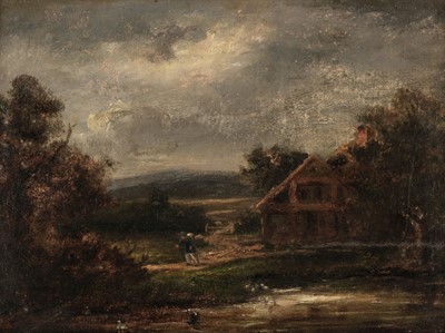 Lot 422 - Constable (John, 1776-1837, manner of). Peasant figure in a landscape