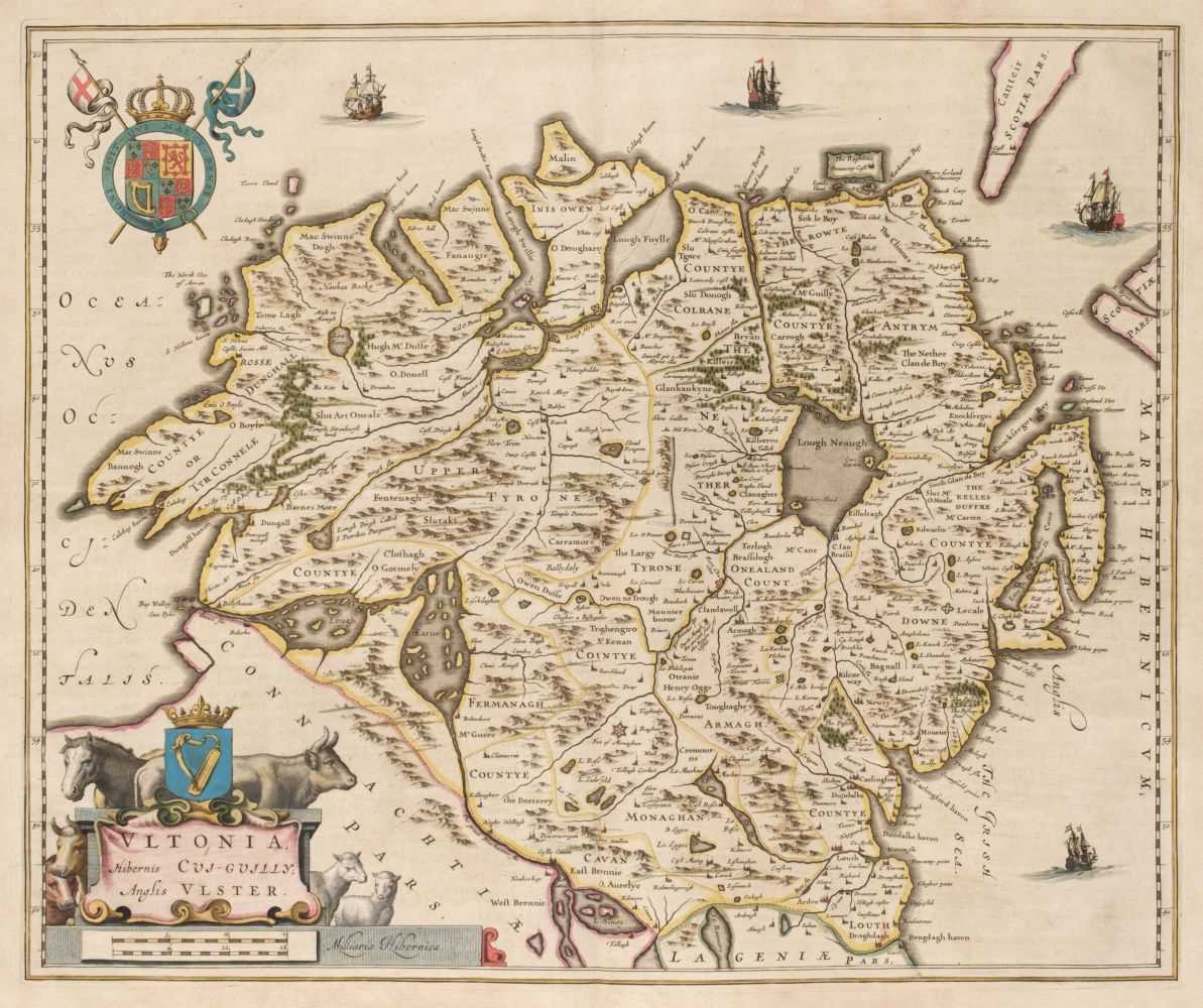 Lot 33 - Northern Ireland. Blaeu (J.), Ultonia Hibernis Cui-Guilly; Anglis Ulster, Amsterdam circa 1645