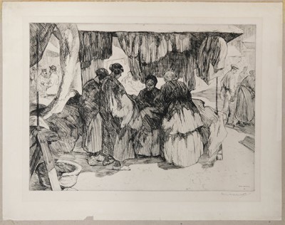 Lot 522 - MacNab (Iain, 1890-1967). French Market Place, etching on pale cream wove paper